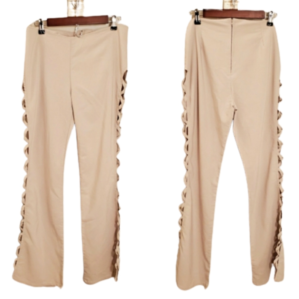 Sunshine Apparel Criss Cross Cutout Pants Large